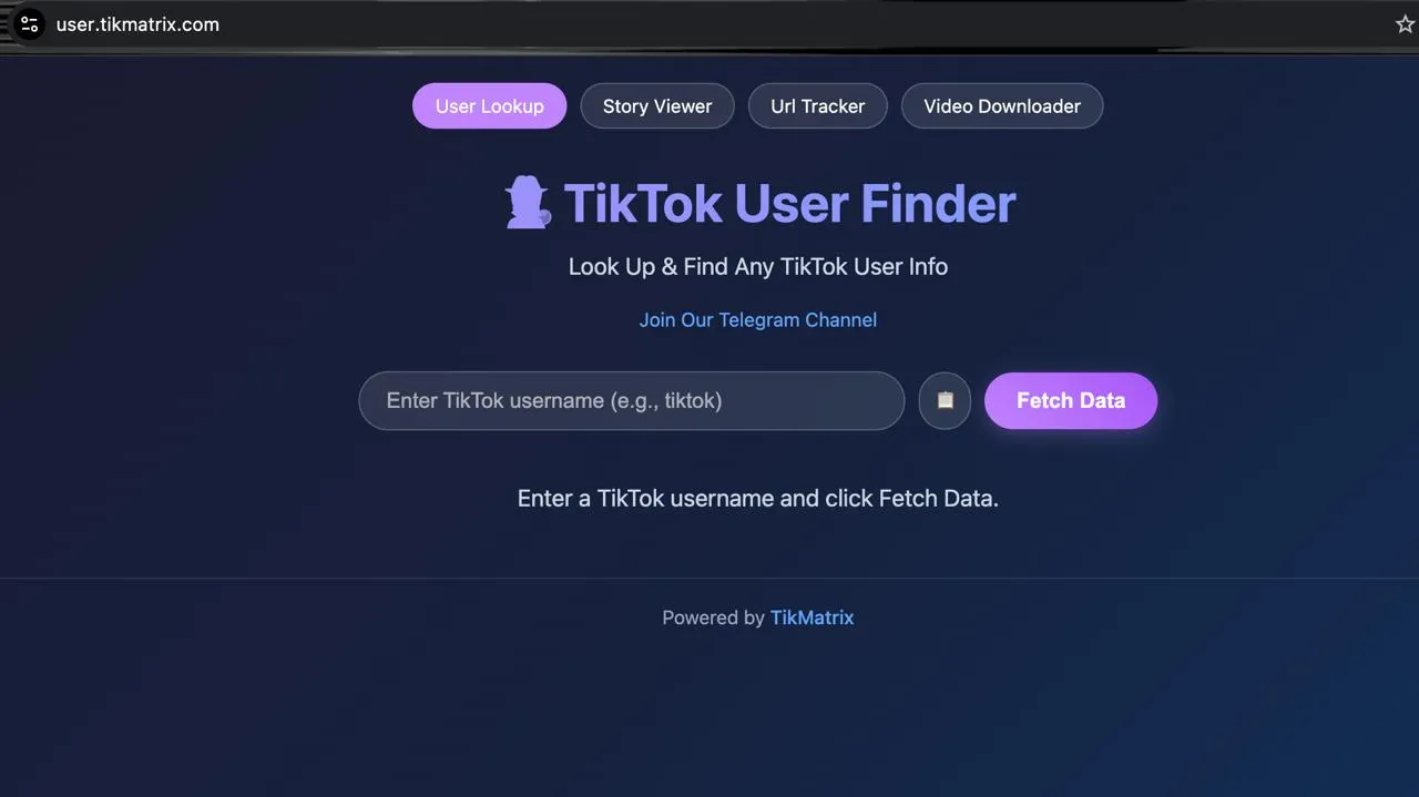 TikMatrix — TikTok उपयोगकर्ता क्वेरी